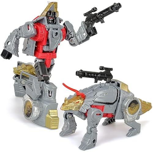 Transformer-Toys: Donnerdrache, Schlammflugsaurier, Pfeile, Dreiecksdrache, Transformer-Toys, Roboter, Bewegliche Puppen, Kinder Ab 15 Jahren, 6,5 Zoll Hoch (Size : Red) von HALFS