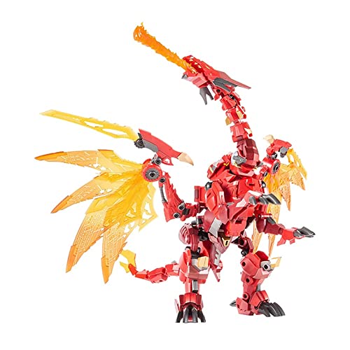 Transformer-Toys: Flame Flying Dragon 8871 Roter Drache King-Kong Bewegliche Puppe Kleine Legierungsversion Transformer-Toys Spielzeugroboter, Spielzeug for Kinder ab 15 Jahren sind 6 Zoll hoch von HALFS