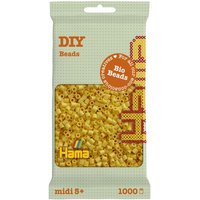 HAMA 190-103 HAMA Bio: Beutel mit ca. 1000 Midi Perlen, Hellgelb von HAMA BÜGELPERLEN