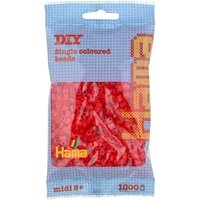 HAMA 207-13 Perlen-Beutel 1000 Stück, transparent rot von HAMA BÜGELPERLEN