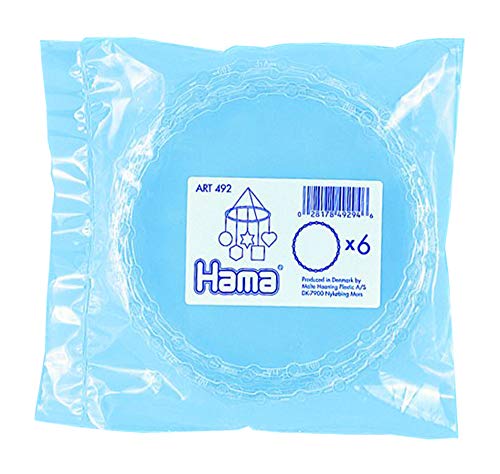 Hama Perlen 492 Mobile Ring mit Durchmesser 18 cm für Motive aus Bügelperlen, 6 Stück in transparent, Zubehör, kreativer Bastelspaß für Groß und Klein Hama Perlen 492 Mobile Ring mit Durchmesser 18 cm für Motive aus Bügelperlen, 6 Stück in transparent, Zubehör, kreativer Bastelspaß für Groß und Klein von Hama