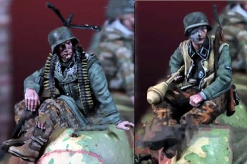 HAMISBEL 1/35 WWII German Tank Soldier Resin Model Kit Unbemalt und unmontiert Soldier Resin Model Kit (2 Figuren, keine Panzer) // k9U-7y7 von HAMISBEL