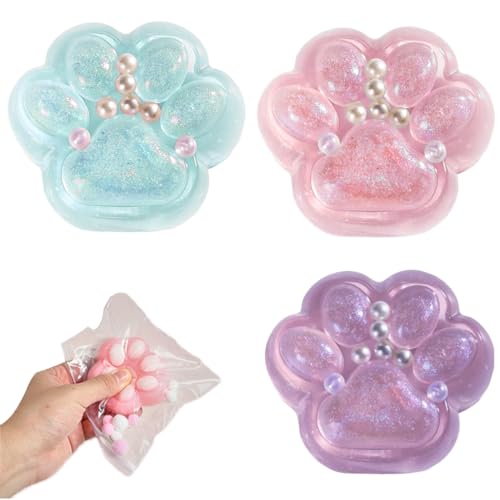 HAMKU 3 Stück Taba Squishy,Fufu Squishy,Squishy Toy,Süße Weiche Katzenpfoten Quetschspielzeuge,Stressabbau Fidget Toys,Soft Cat Paws Squishy Toy,Mädchen Und Jungen Zum Entspannen von HAMKU