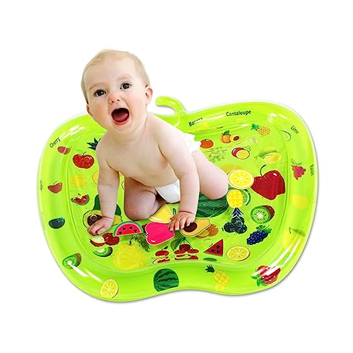 HAMPPLIES 1 Stück Aufblasbare Wasser Spielmatte für Sensory Toys mit Cartoon Design Große Fläche für Wasserspiel und Krabbeln Grün von HAMPPLIES