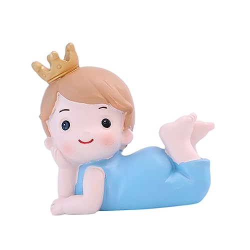 HAMPPLIES 1 Stück Kuchenverzierung Cupcake-Verzierung Topper Miniatur Gold Geburtstagstorte Figur Cartoon-Verzierung Kuchendekor für Mädchen Zubehör für Partykuchen Kuchen Harz Blau von HAMPPLIES
