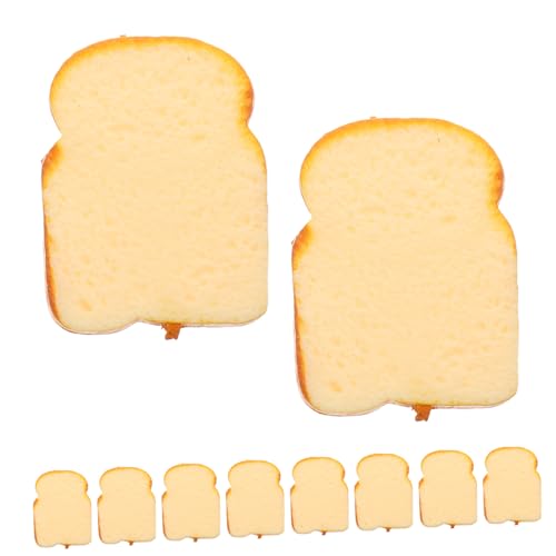 HAMPPLIES 10 Stück Teiliges Realistisches Toastbrot Modellset aus Langlebigem Material Täuschend Echte Bäckerei Dekoration und Fotografie Requisite für Küchen und Partydisplay Miniatur von HAMPPLIES