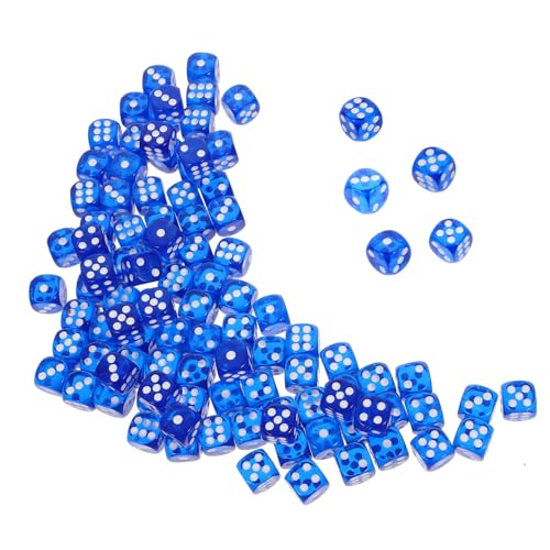 HAMPPLIES 100 Stück Acryl Würfel Seitig Bunte Transparente Spielwürfel für Brettspiele Party Ktv Bar Leicht Tragbar Kompakt Vielseitig Einsetzbar von HAMPPLIES