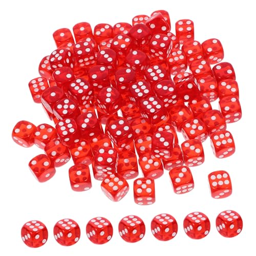 HAMPPLIES 100 Stück Teiliges Acryl Würfel Seitig Bunte Transparente Spielwürfel Party Zubehör Leicht und Robust für Brettspiele Ktv Bar Heimgebrauch von HAMPPLIES