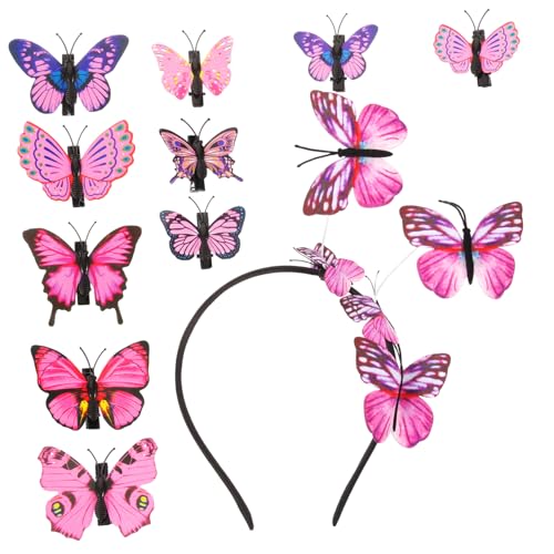 HAMPPLIES 11Stücke Schmetterlinge Haarspange und Haarreif Dekorativer Kopfschmuck für Festivals Geburtstagsgeschenke und Karneval Leicht für Partys und Besondere HAMPPLIES 11Stücke Schmetterlinge Haarspange und Haarreif Dekorativer Kopfschmuck für Festivals Geburtstagsgeschenke und Karneval Leicht für Partys und Besondere von HAMPPLIES