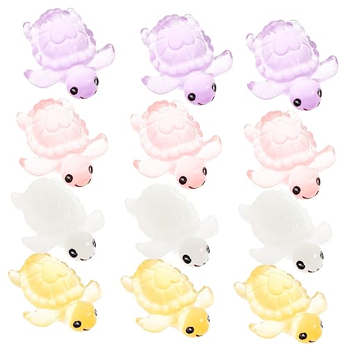 HAMPPLIES 12stücke Leuchtende Mini-schildkröten Figuren Nachtlichter Für Aquarium-Dekoration Lebensechte Ornamente Tisch Und Mikroszenen von HAMPPLIES