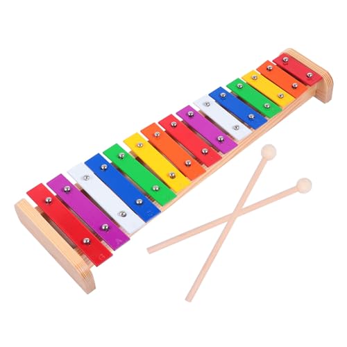 HAMPPLIES 15-Toner Aluminiumplattenklavier Xylophon-schlaginstrument Schlaginstrumente Aus Holz Bildungsspielzeug Musikalisches Aluminiumblech von HAMPPLIES