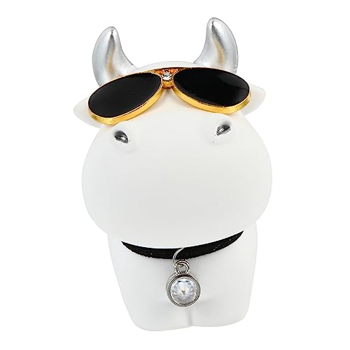 HAMPPLIES 1stück Lustige Auto-Maskottchen-Dekoration Aus Resin Mit Sonnenbrille Kreatives Auto-Accessoire Für Innenraum-Dekoration Für Gute Laune Im Fahrzeug von HAMPPLIES