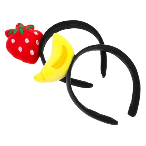 HAMPPLIES 2 Stück Cartoon Obst Haarreifen Leichtes Weiches Stirnband mit Erdbeer und Bananenmotiv Komfortable Kopfbedeckung für Party Cosplay Fotos und Livestreaming HAMPPLIES 2 Stück Cartoon Obst Haarreifen Leichtes Weiches Stirnband mit Erdbeer und Bananenmotiv Komfortable Kopfbedeckung für Party Cosplay Fotos und Livestreaming von HAMPPLIES
