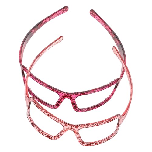 HAMPPLIES 2 Stück Damen Stirnbänder mit Brillen Design Haarbänder für Make Up Sport und Alltag Bequemes und Haarschmuck Accessoire Rot und HAMPPLIES 2 Stück Damen Stirnbänder mit Brillen Design Haarbänder für Make Up Sport und Alltag Bequemes und Haarschmuck Accessoire Rot und von HAMPPLIES
