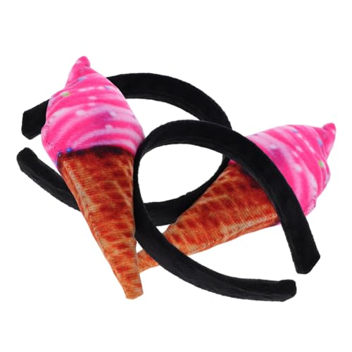 HAMPPLIES 2 Stück Eiscreme Haarschmuck Lustiges Stirnband für Kostümpartys und Festivals für Makeup und Gesichtsreinigung Geeignet für Frauen Alters von HAMPPLIES