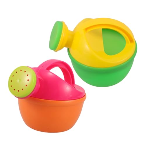 HAMPPLIES 2 Stück Gießkanne Kleine Wasserspielzeug für Strand Garten und Bad Robustes Kunststoffspielzeug mit Griffen für Kleinkinder und Junge Mädchen Sommerspaß von HAMPPLIES