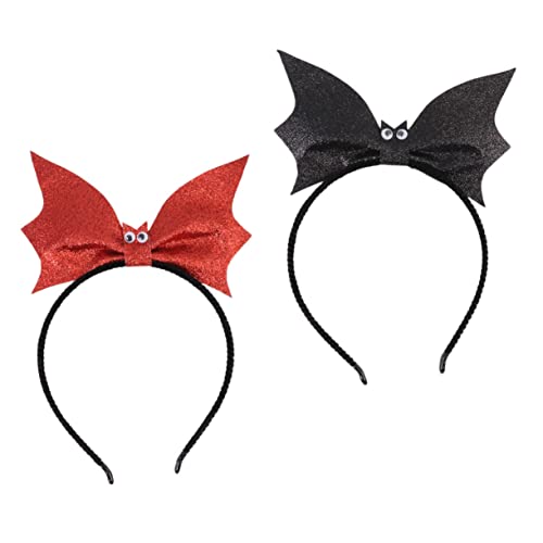 HAMPPLIES 2 Stück Halloween Fledermaus Haarreif in Schwarz und Rot Cosplay Stirnband mit Glatter Oberfläche Komfortabel und Fest Sitzend für Halloween Kostüm und Partydekoration HAMPPLIES 2 Stück Halloween Fledermaus Haarreif in Schwarz und Rot Cosplay Stirnband mit Glatter Oberfläche Komfortabel und Fest Sitzend für Halloween Kostüm und Partydekoration von HAMPPLIES