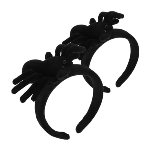 HAMPPLIES 2 Stück Halloween Kuscheltier Spinnen Haarreif Leichtes Plüsch Stirnband Langlebig Wiederverwendbar für Karneval Maskerade Halloween Party und Cosplay von HAMPPLIES