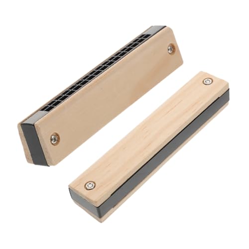 HAMPPLIES 2 Stück Holzmundharmonika Teiliges Musikspielzeug DIY Graffiti Mundharmonika aus Holz Pädagogisch Wertvolles Instrument Tragbar Robust Sicher von HAMPPLIES