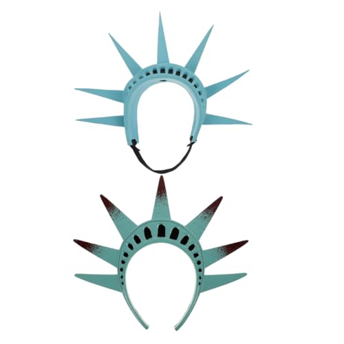 HAMPPLIES 2 Stück Lady Liberty Krone Haarreif für Erwachsene Bequemes Stirnband mit Freiheitsstatue Design für Halloween Cosplay Patriotische Partys und Theateraufführungen von HAMPPLIES