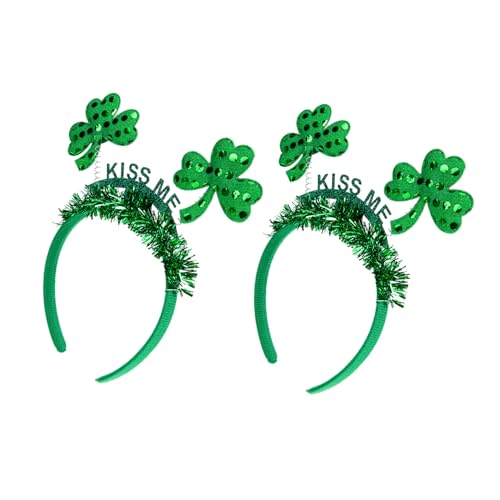 HAMPPLIES 2 Stück Patrick's Day Haarreif Teiliges Kleeblatt Kopfschmuck für Festlichkeiten Strapazierfähige Party Haaraccessoires Leuchtenden Farben für Erwachsene von HAMPPLIES