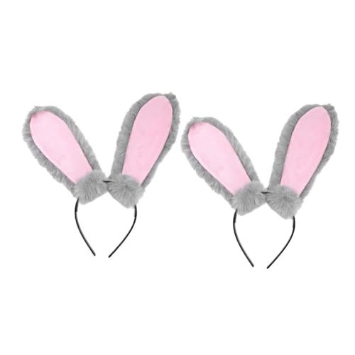 HAMPPLIES 2 Stück Plüsch Hasenohren Haarreif Weiches Langlebiges Bunny Headband für Erwachsene und Bequemes Kaninchen Kostüm Accessoire für Karneval Fotoshootings und Mottopartys von HAMPPLIES