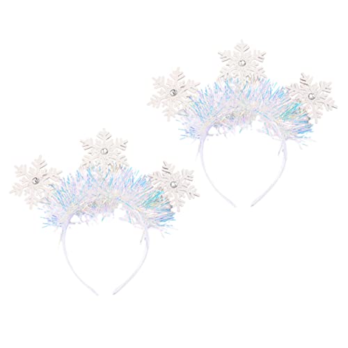 HAMPPLIES 2 Stück Teiliges Dekoratives Schneeflocken Stirnband Niedliche Weihnachts Haarreifen Festlicher Haarschmuck für Weihnachten und Feiertage für Partys und Aufführungen von HAMPPLIES