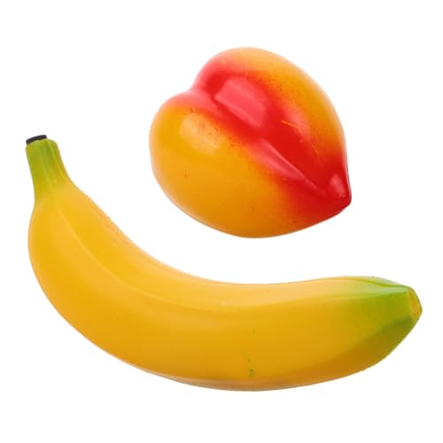 HAMPPLIES 2 Stück Teiliges Obst Shaker aus Robustem Kunststoff Kinderfreundliches Percussion Instrument in Bananen und Pfirsichform Fördert Motorische Fähigkeiten Musikalisches Lernen und von HAMPPLIES