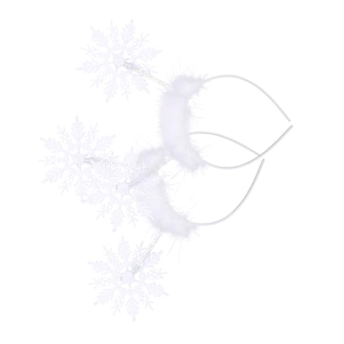 HAMPPLIES 2 Stück Weihnachtlicher Haarschmuck Teilig Schneeflocken Haarreifen Weiß Festival Kopfschmuck Partyaccessoire Stilvoll und Langlebig von HAMPPLIES