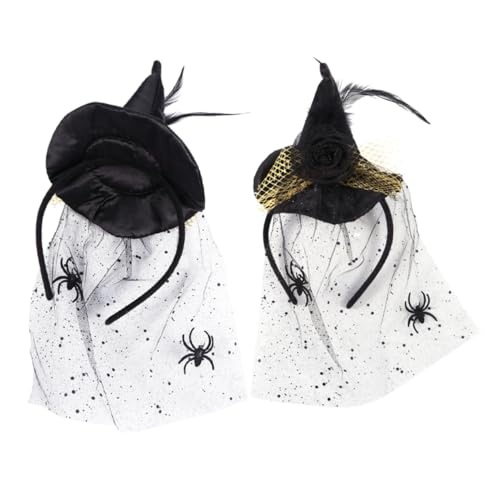 HAMPPLIES 2 Stück Witch Hat Teiliges Halloween Deko mit Spinnen Haarreif und Hexen Hut für Kostümpartys Cosplay und Thematische Feiern und Langlebig HAMPPLIES 2 Stück Witch Hat Teiliges Halloween Deko mit Spinnen Haarreif und Hexen Hut für Kostümpartys Cosplay und Thematische Feiern und Langlebig von HAMPPLIES