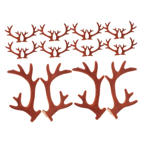 HAMPPLIES 20 Stück Teiliges DIY Hirschgeweih Haarreif Flauschige Rentier Geweih Haarband Zubehör für Kopfschmuck Dekorative Hirschhörner Bastelmaterial für Weihnachten und Karneval von HAMPPLIES