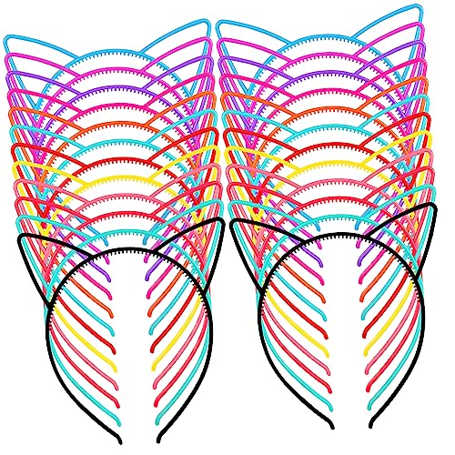 HAMPPLIES 24 Stück Teiliges Katzenohren Stirnband Kunststoff Haarschmuck Farben Leichter Bequemer Kopfschmuck für Frauen für Partys Cosplay Karneval und Bühnenauftritte HAMPPLIES 24 Stück Teiliges Katzenohren Stirnband Kunststoff Haarschmuck Farben Leichter Bequemer Kopfschmuck für Frauen für Partys Cosplay Karneval und Bühnenauftritte von HAMPPLIES