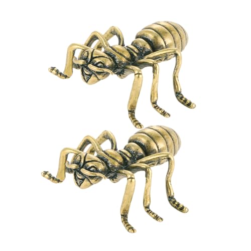 HAMPPLIES 2stücke Vintage Kupfer Ameisen Skulpturen Miniatur Insekten Figuren Für Garten Deko Antike Metall Ornamente Für Innen Und Außendekoration Kreative Frühlingsverzierungen von HAMPPLIES