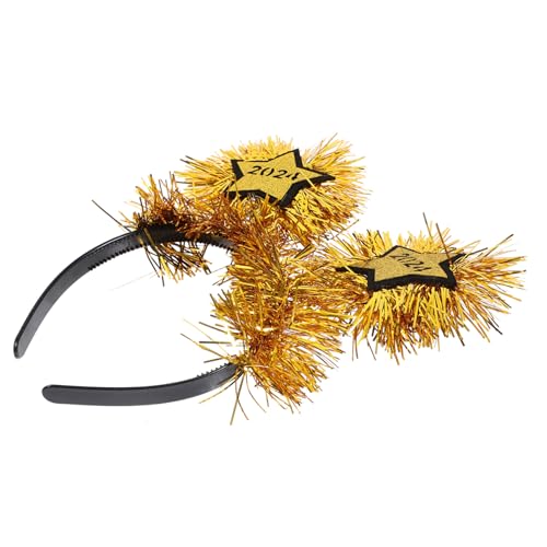 HAMPPLIES 3 Stck. Teiliges Glitzer-stirnband Festliches Year Party Haarband mit Zahlen Stern-dekor Auffälliges und Originelles Accessoire für Silvester und Neujahrsfeiern von HAMPPLIES