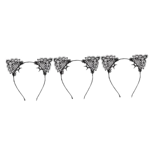 HAMPPLIES 3 Stück Katzenohren Haarband aus Spitze Teiliges Kopfschmuck für Damen für Kostümpartys Halloween und Festliche Anlässe Vielseitig Einsetzbar von HAMPPLIES