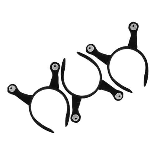 HAMPPLIES 3 Stück Snail Antenna Headband Teiliges Schwarz Weiches Stirnband Lustiges Kostüm Accessoire für Frauen Party Karneval Cosplay von HAMPPLIES
