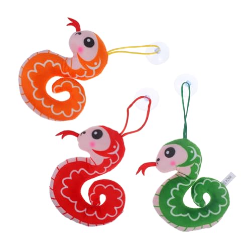 HAMPPLIES 3 Stück Teiliges Plüschschlangen Realistische Schlangen Deko mit Saugnapf Weiches Kuscheltier und Scherzspielzeug für Halloween April Fools Bühnenauftritte und Geschenkideen von HAMPPLIES