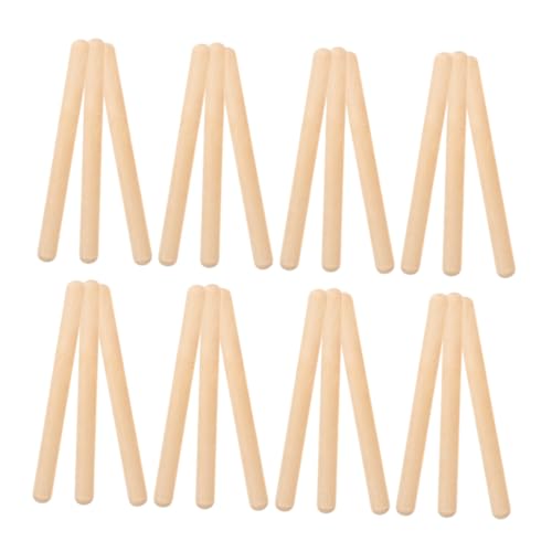 HAMPPLIES 32 Stück Teiliges Holz Rhythmusstäbe Stabile und Glatte Schlaginstrumente für Anfänger Pädagogisches Musikinstrument für Schüler Sichere Abgerundete Kanten zum Rhythmuslernen und von HAMPPLIES