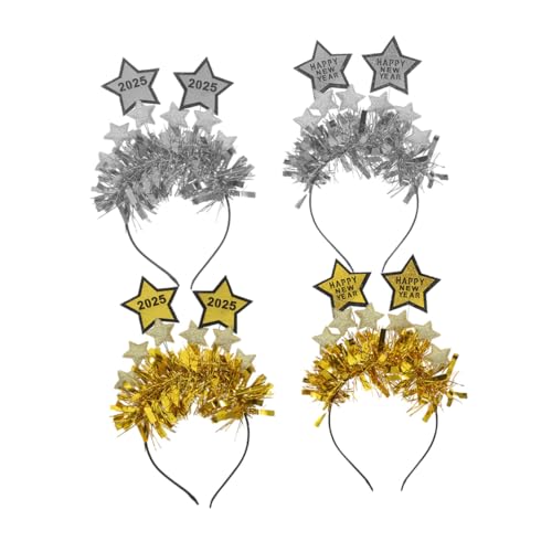 HAMPPLIES 4 Stk. Neujahrs-haarreif mit Glänzenden Sternen Modischer Kopfschmuck aus Filz Bequemes Stirnband für Damen Festliches Accessoire für Silvester Party-looks HAMPPLIES 4 Stk. Neujahrs-haarreif mit Glänzenden Sternen Modischer Kopfschmuck aus Filz Bequemes Stirnband für Damen Festliches Accessoire für Silvester Party-looks von HAMPPLIES
