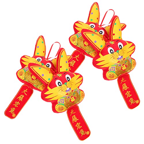 HAMPPLIES 4 Stück Kaninchenpuppe Plüschspielzeug Kaninchenspielzeug Die Entzückende Hasenverzierung Aber Hasen-Ornamente Ausgestopftes Hasenspielzeug Tierspielzeug Für Polyester von HAMPPLIES