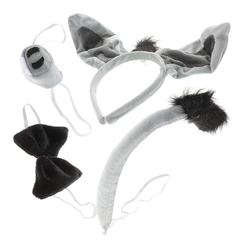 HAMPPLIES 4 Stück Teiliges Esel Kostüm für Süßes Donkey Ears Stirnband mit Schleife und Nase Angenehmes Material für Halloween Karneval und Tierkostüm Partys HAMPPLIES 4 Stück Teiliges Esel Kostüm für Süßes Donkey Ears Stirnband mit Schleife und Nase Angenehmes Material für Halloween Karneval und Tierkostüm Partys von HAMPPLIES