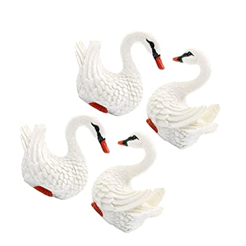HAMPPLIES 4stücke Schwanenfiguren Aus Resin Zarte Deko Für Aquarium Mikrolandschaft Und Zuhause Hochwertige Schwäne Als Stilvolle Dekoration Für Partys Und Garten von HAMPPLIES