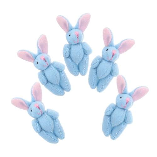 HAMPPLIES 5 Stück Gemeinsames Kaninchen Plüsch -hasenspielzeug Mini-hase-Puppe Mini Stoffhase Kleine Hasenpuppe Kleine Kuscheltiere Tortenaufsätze Für Geburtstage Kurzer Plüsch Sky-Blue von HAMPPLIES