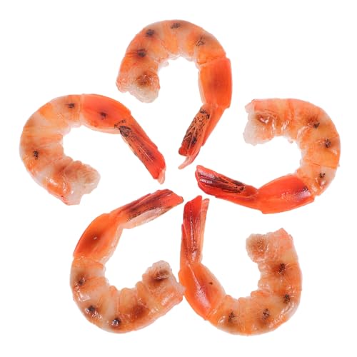 HAMPPLIES 5 Stück Simulierte Fischprops Lebensechte Realistische Gekochte Garnelen Simulation Gekochtes Garnelenmodell Lifelike Realistisch Garnelen PVC von HAMPPLIES