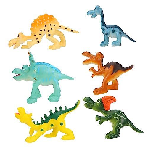 HAMPPLIES 6 Stück Teiliges Dinosaurier Modellspielzeug für Pädagogisches Tiermodell Kognitivem Lernen und Fantasievollem Spiel von HAMPPLIES