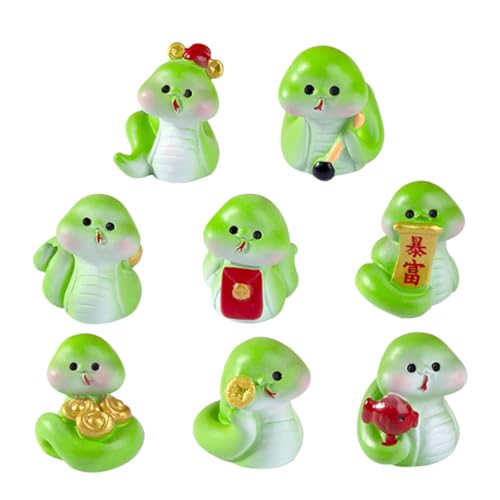 HAMPPLIES 8 Stück Teiliges Mini Harz Schlangen Miniatur Figuren Realistische Deko Micro Landschaft DIY Garten Auto Tisch Zubehör von HAMPPLIES