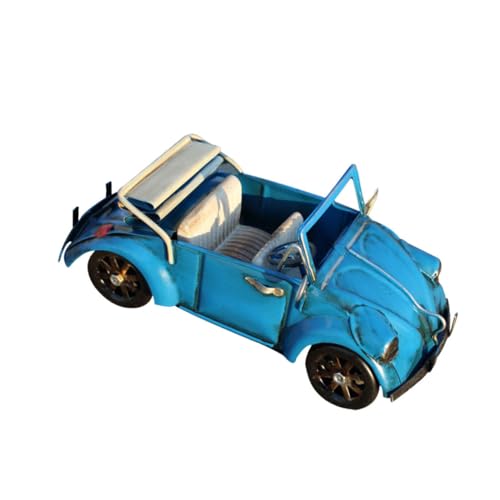 HAMPPLIES Antikes Eisenmodell Auto Vintage Retro Fahrzeugmodell Für Büro Und Zuhause Kunstvolles Dekorationsstück Blau Für Sammler Und Auto-Liebhaber von HAMPPLIES