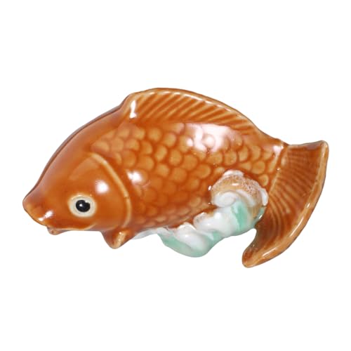 HAMPPLIES Ceramic Koi Fish Statue Mit Wassersprühfunktion Kunstvolle Gartenfigur Für Teich Und Terrasse Dekorative Feng Shui Skulptur Für Zuhause Und Restaurant von HAMPPLIES