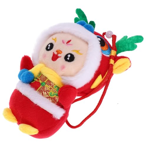HAMPPLIES Chinesischer Neujahrs-Drachen Plüschfigur Leichtes Stofftier Glücksbringer Anhänger Dekoration für Zuhause Auto und Party Geschenk von HAMPPLIES