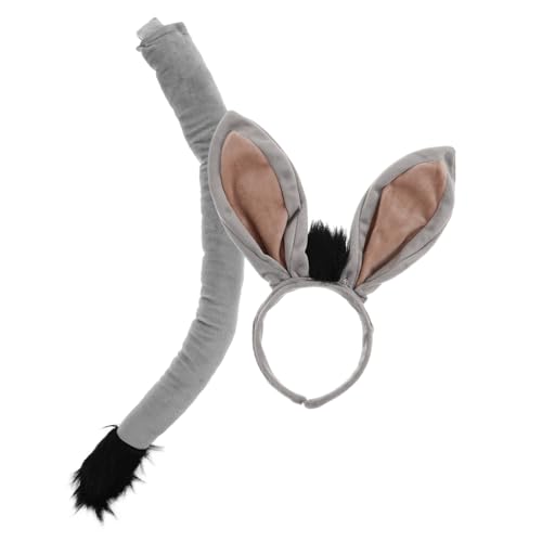 HAMPPLIES Donkey Kostüm Set mit Ohren Haarreif und Charmantes Tierkostüm Zubehör für Erwachsene und Vielseitig für Halloween Geburtstag Weihnachten und Karneval Party von HAMPPLIES